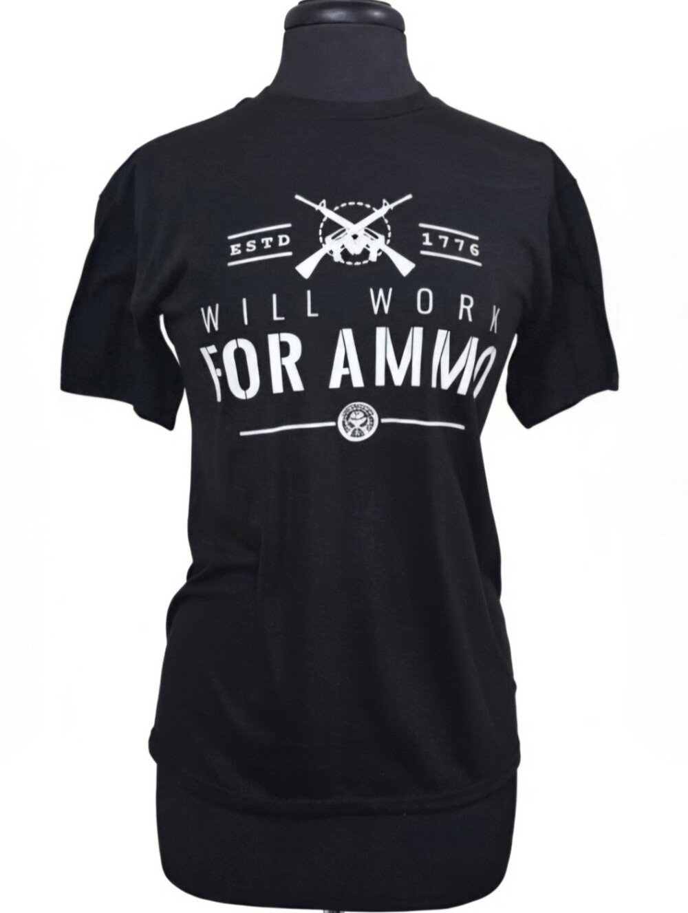 Delta Dri Will Work For Ammo Graphic Tee Black S 1776 Patriotic Gun Rights Shirt